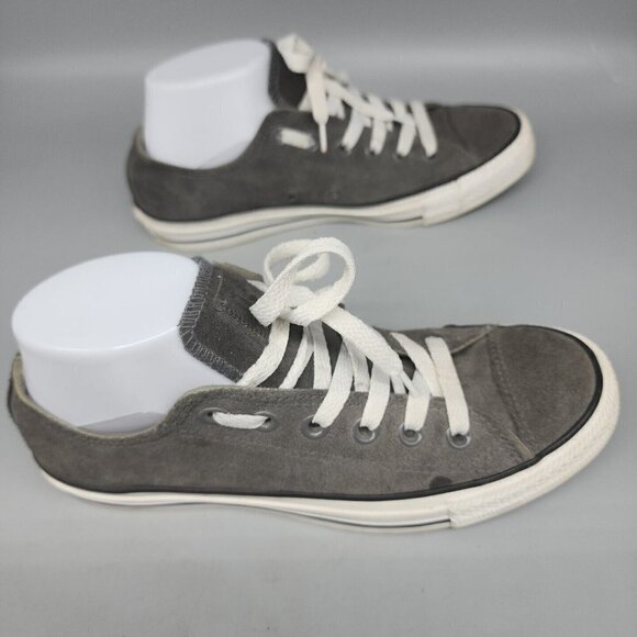 Converse All Star Grey Unisex Sneakers Shoes Low Tops Leather Mens 5 Women’s 7 - Picture 5 of 8